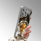 Gleaming Golden For Apple Pattern Tempered Glass Case For iPhone