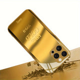 Gold Bullion Pattern Gold Metallic Paint Glass Phone Case For iPhone