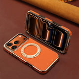 Magnetic Genuine Cowhide Leather Case for iphone