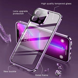 Double Sided HD Glass Metal Frame Case For iPhone