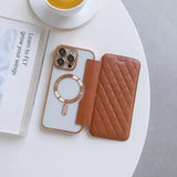Magnetic Card Holder Wallet Leather Case for iPhone