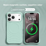 High Quality Magnetic Solid Color Liquid Silicone Wave Pattern Case For IPhone
