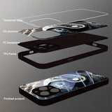 Yin Yang Bagua Formation Pattern Tempered Glass Case For iPhone