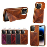 Magnetic Plating Shockproof Leather Card Holder Case For iPhone