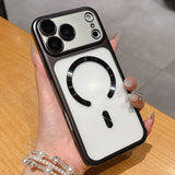 Magnetic Matte Translucent Plating Hard PC  Case For iPhone