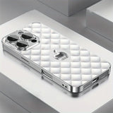 White Texture Background For Apple Glass Electroplated Phone Case For iPhone