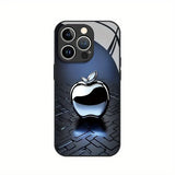 Metal Technology For Apple Pattern Glass Material Phone Case For iPhone