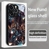 Brilliant Crystal Pattern Tempered Glass Case For iPhone