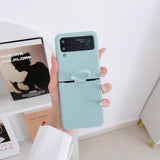 Original Fluorescence Color Liquid Silicone Ring Holder Case For Samsung Galaxy Z Flip
