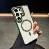 Transparent Magnetic Metal Lens Bracket Case For Samsung