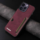 Retro Card Holder Wallet PU Leather Phone Case for iPhone