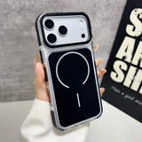 Luxury Two Tone Border Transparent Strong Magnetic Case for IPhone