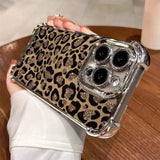 Plating Glitter Leopard Print Plating Phone Case For iPhone