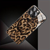 Leopard Print For Apple Pattern Glass Material Case For iPhone