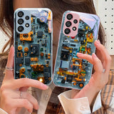 Mechanical tempered glass phone case For Samsung