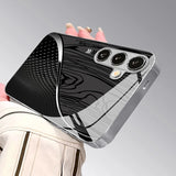Electroplated glass geometric pattern phone case For Samsung