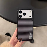 "Ins-style" striped floral electroplated epoxy phone case For iPhone