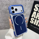 Luxury Two Tone Border Transparent Strong Magnetic Case for IPhone