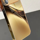 Luxury Gold Streamlined Abstract Metallic Paint Glass Case For iPhone