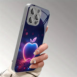Colorful For Apple Pattern Electroplated Glass TPU Phone Case For iPhone