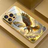Cool Golden Eagle Pattern Gold Metallic Paint Phone Case For iPhone