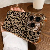 Plating Glitter Leopard Print Plating Phone Case For iPhone