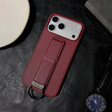 Metal Ring Wrist Strap Bracket Phone Case For iPhone