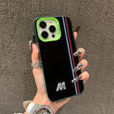 Striped letter M pattern phone case for iPhone