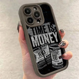 Time is Money Printed Soft Case For iPhone