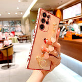 Plating Love Heart Bracelet Case For Samsung Galaxy