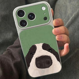 Cute sheepdog-shaped leather phone case For iPhone