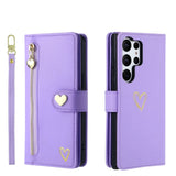 Zipper Cards Solt Wallet Leather Case For Samsung Galaxy