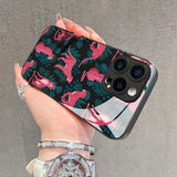 Pink Leopard Print Tempered Glass Phone Case For iPhone