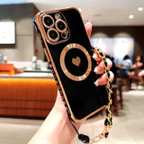 Plating TPU Magnetic Case For iPhone  &Wrist Lanyard