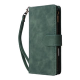 Premium Leather Wallet  Zipper Wallet Card Slots Magnetic Flip Case For iPhone