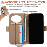 Crossbody Zipper Wallet with Card Holder Case for IPhone