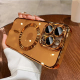 Luxury Magnetic Plating Clear Case For iPhone
