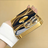Gilded Fluid For Apple Pattern Gold Metallic Paint Glass Case For iPhone