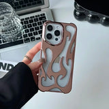 Fashion Matte 3D Hollowed Flame Phone Case For iphone