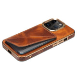 Magnetic Plating Shockproof Leather Card Holder Case For iPhone