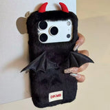 Cartoon Plush Demon Warm Case For iPhone