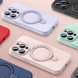 Liduid Silicone Magnetic Stand Case For iPhone