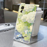 Floral-patterned transparent and soft silicone protective case For iPhone