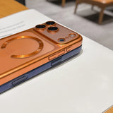 Magnetic Matte Translucent Plating Hard PC  Case For iPhone