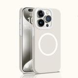 Solid Color Jelly Magnetic Liquid Silicone Phone Case For iPhone