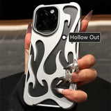 Fashion Matte 3D Hollowed Flame Phone Case For iphone