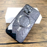 Mechanical Drawing Transparent Plating Case For iPhone
