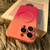 Luxury For Magnetic Gradient Pattern Silicone Case For iPhone
