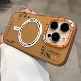 Matte Magnetic Frosted Metal Lens Frame Buttons Case For iPhone