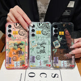Travel World Print  Card Slot Pocket TPU Case For Samsung Galaxy